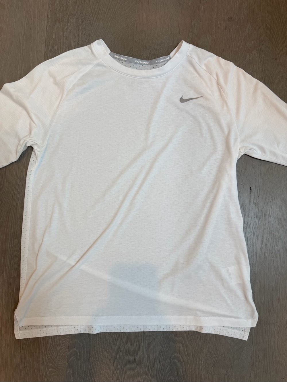 Nike Dri Fit Long sleeve running shirt, XL, White, GUC